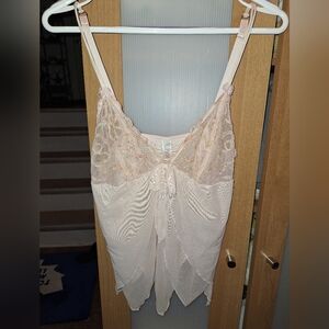 Vintage Vogue Dessous Light Pink Sequin Baby Doll Lingerie Size Small